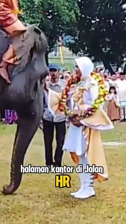 Gajah Sumatera Warnai Upacara HUT ke-80 RI di BBKSDA Riau