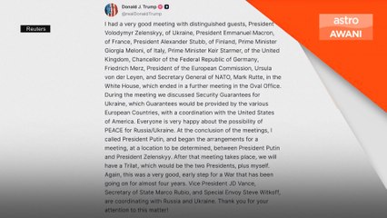 Trump atur pertemuan Putin-Zelenskyy selepas mesyuarat White House