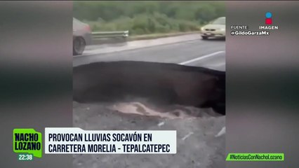 Un socavón de 30 metros de largo se formó en la carretera Morelia-Tepalcatepec