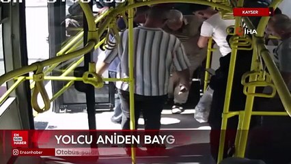 Kayseri'de otobüs şoförü fenalaşan yolcuyu hastaneye yetiştirdi
