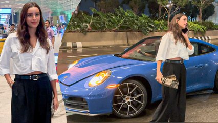 Boss Lady Triptii Dimri Arrives In Her Porsche Blue Sports Car! Mumbai Airport!