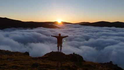 Gümüşhane zirvelerinden masalsı manzara böyle görüntülendi