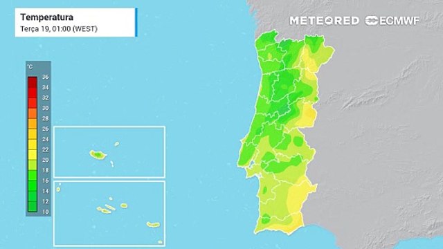 Portugal regista uma redução das temperaturas na penúltima semana do mês de agosto, com temperaturas máximas inferiores a 25 ºC no litoral norte e centro até quinta.