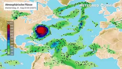 Hier rauscht der Hurrikan Erin an den USA vorbei in Richtung Europa!