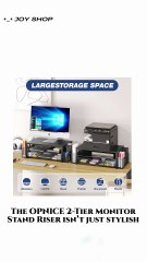 Top Desk Upgrade You Need – 2-Tier Monitor Stand Riser! #WorkSmart #DeskOrganization #DeskSetup #OfficeOrganization #WorkspaceGoals #HomeOffice #DeskGoals #OfficeAccessories #OrganizedLife #ProductivityBoost #MinimalWorkspace