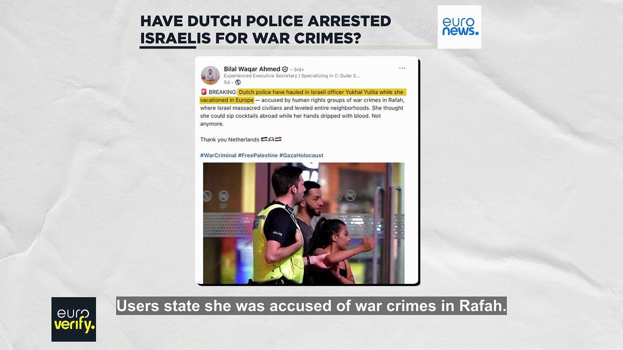 Have Dutch police arrested Israelis for war crimes?
