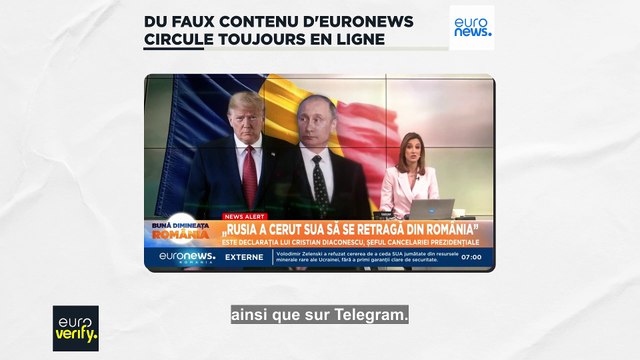 Roumanie, OTAN et comptes fictifs : du faux contenu d'Euronews circule massivement en ligne