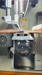 Industrial sewing machine makes haunting sound in slow motion