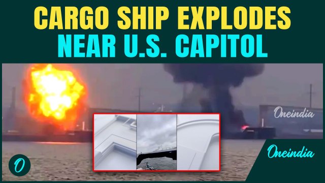BREAKING: Baltimore Harbour Erupts in Massive Fireball—Cargo Ship Explodes Near Key Bridge | VIDEO