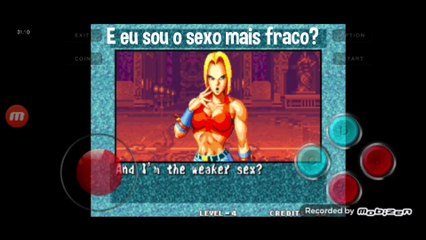 Fatal Fury 3 Geese Howard vs Blue Mary fala de vitória da Blue Mary em português