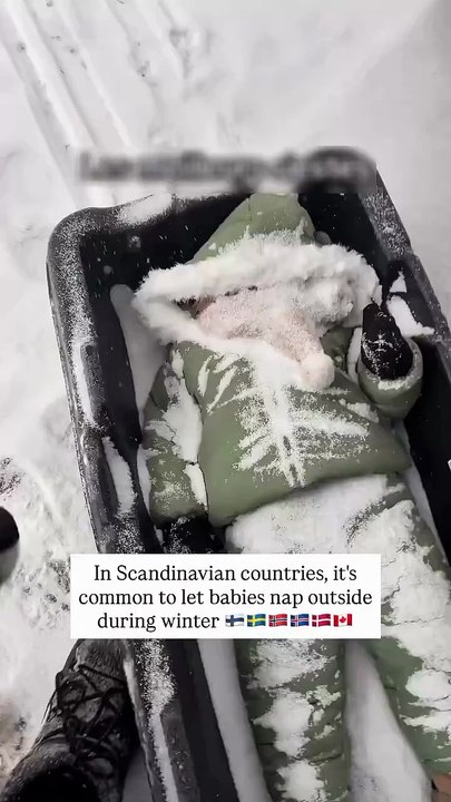 The tradition of letting babies sleep outside in snowy weather in Scandinavian countries.