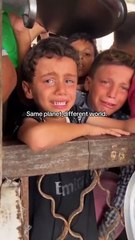 Our children are dying of hunger in Gaza 😭"