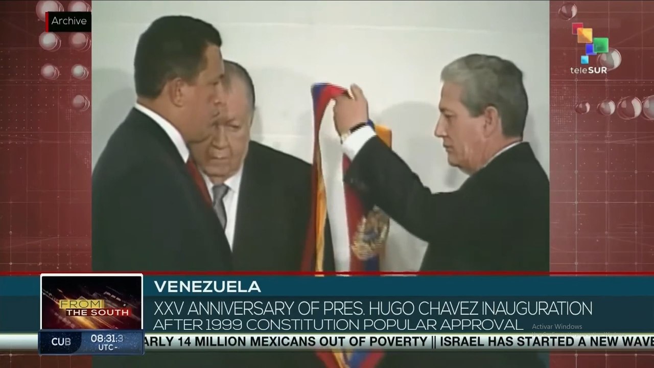 Venezuela, XXV anniversary of pres. Hugo Chávez inauguration after 1999 constitution popular approval