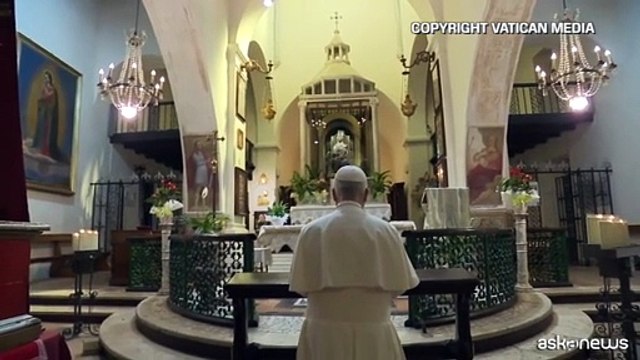 Il Papa visita il Santuario Madonna delle Grazie alla Mentorella
