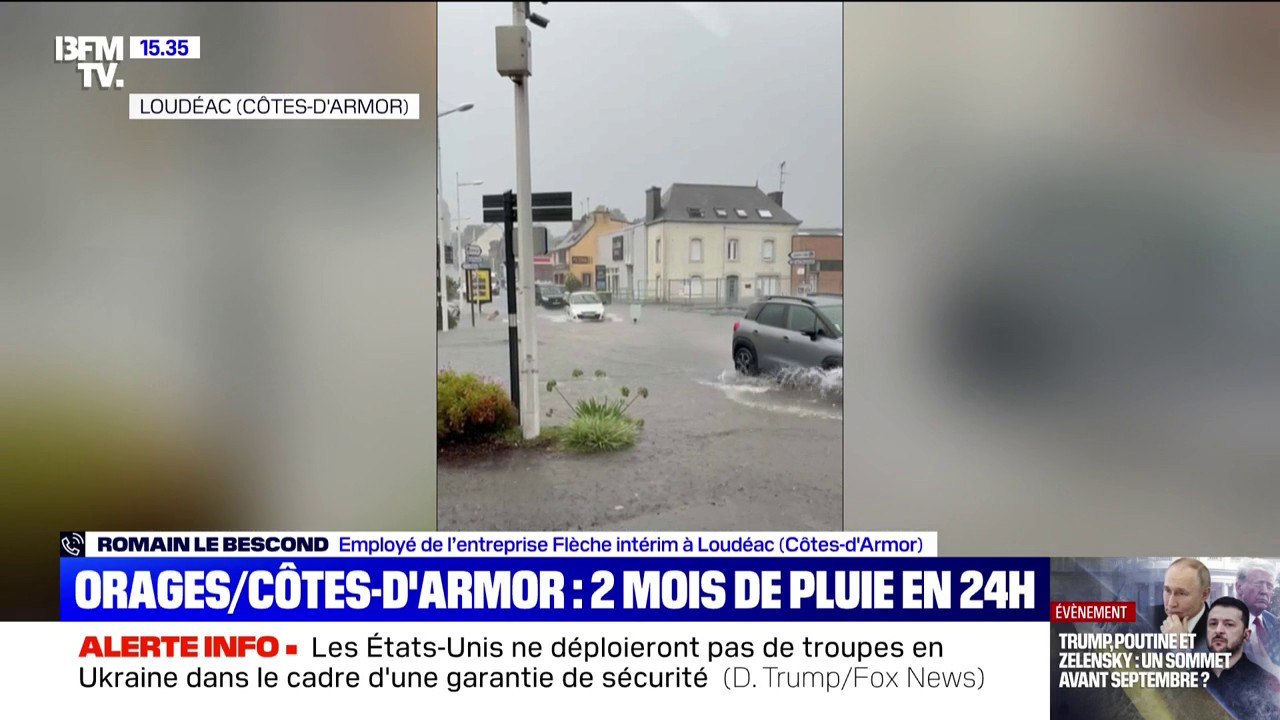 Orages dans les Côtes-d'Armor: deux mois de pluie en moins de 24h