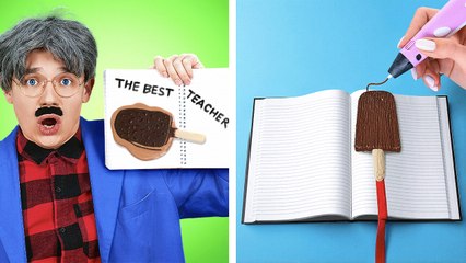 123GO! School - Genius DIY SCHOOL 3D Pen and Glue Gun hacks