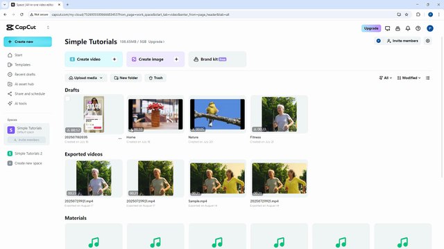 Capcut Web Editor 37 Selecting Mutiple Projects and Moving