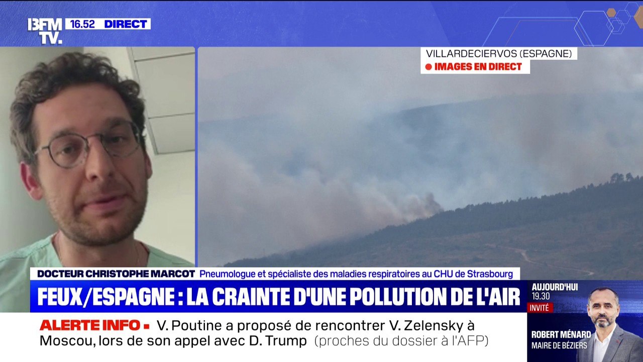 Incendies en Espagne: "L'exposition à la pollution de l'air entraîne tout un tas de pathologies respiratoires", indique le docteur Christophe Marcot, pneumologue