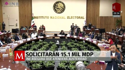INE pide 15 mil 100 mdp para 2026 y asegura cumplir con austeridad republicana