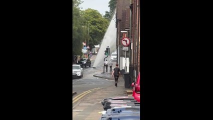 A burst pipe causes a 20-metre water fountain outside Haslemere train station, resulting in major disruption