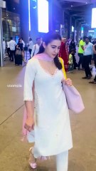 very low key these days no. sara ali khan seen touching down in mumbai✈