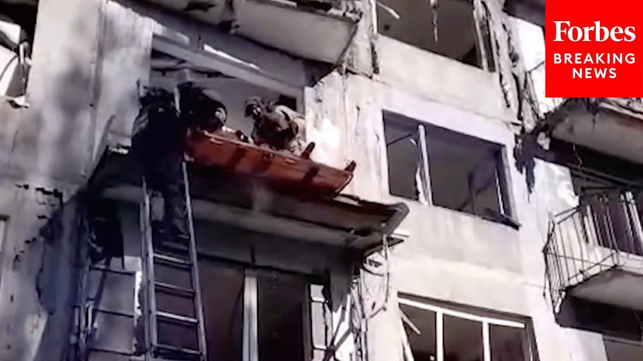 Ukrainian Emergency Workers Respond After Major Russian Strikes In Donetsk