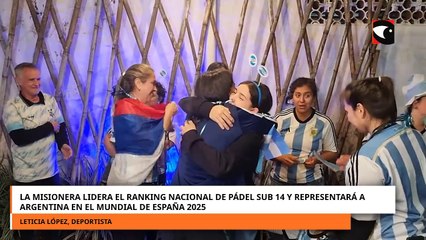 Misionera lidera el ranking nacional de pádel sub 14 y representará al país en el Mundial de España