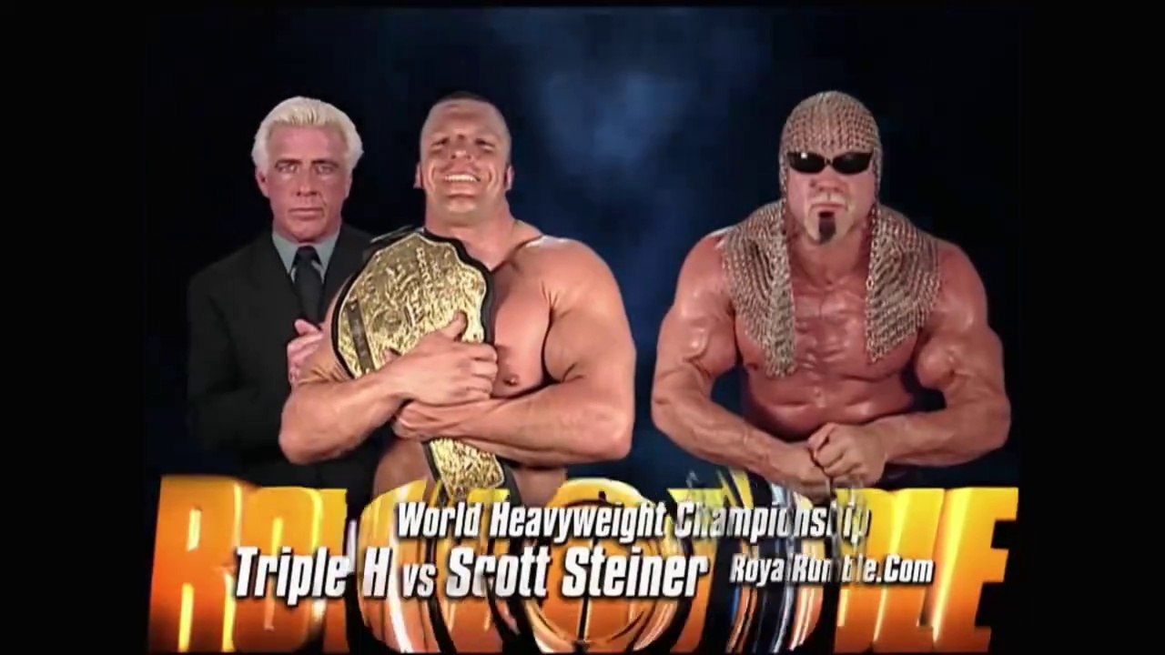 Triple H w/ Ric Flair vs Scott Steiner World Heavyweight Championship Match - Royal Rumble 2003 19/1/03