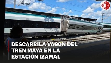 Descarrila vagón del Tren Maya en la estación Izamal
