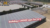 A 20000sqm steel structure factory was completed in just one month.