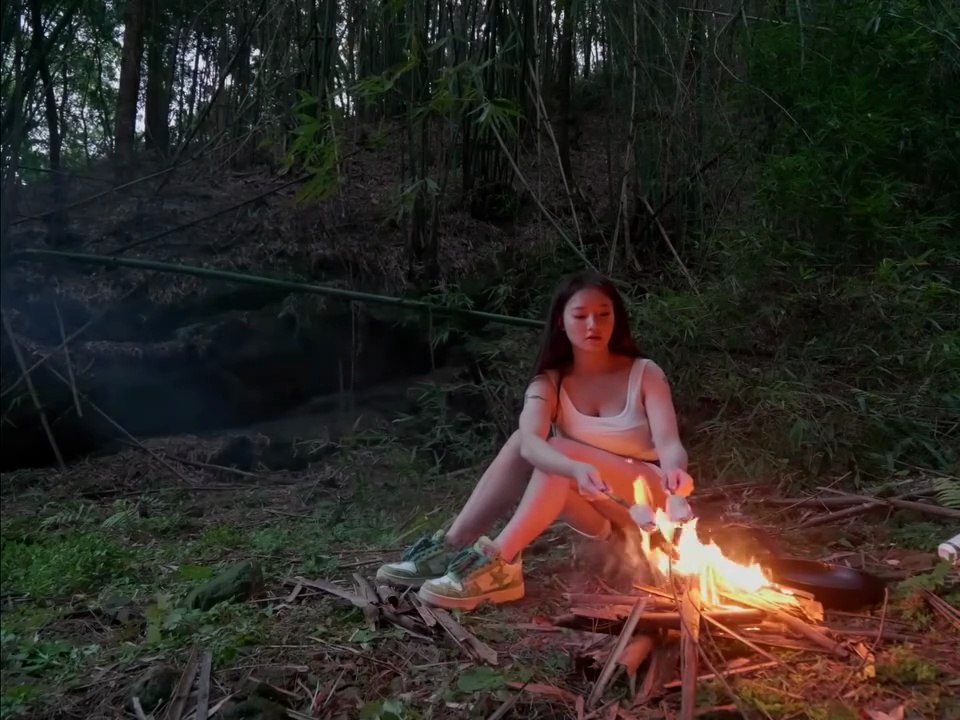 🌿ASIAN MODEL SOLO CAMPING OVERNIGHT IN WILD FOREST ALONE #WildCamping #OutdoorCooking #NatureASMR #ForestLife #MeadowLife #BirdSounds #SoloCamping #WildernessEscape #NatureLovers #RelaxingNature #CampingVibes #AdventureTravel #SummerCamping #PeacefulNatu