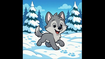 Canción Infantil de Invierno – El Lobezno Canta a la Hermosa Nieve de Dakota del Norte | Música Divertida para Niños - Cuentos de Hadas de North Dakota