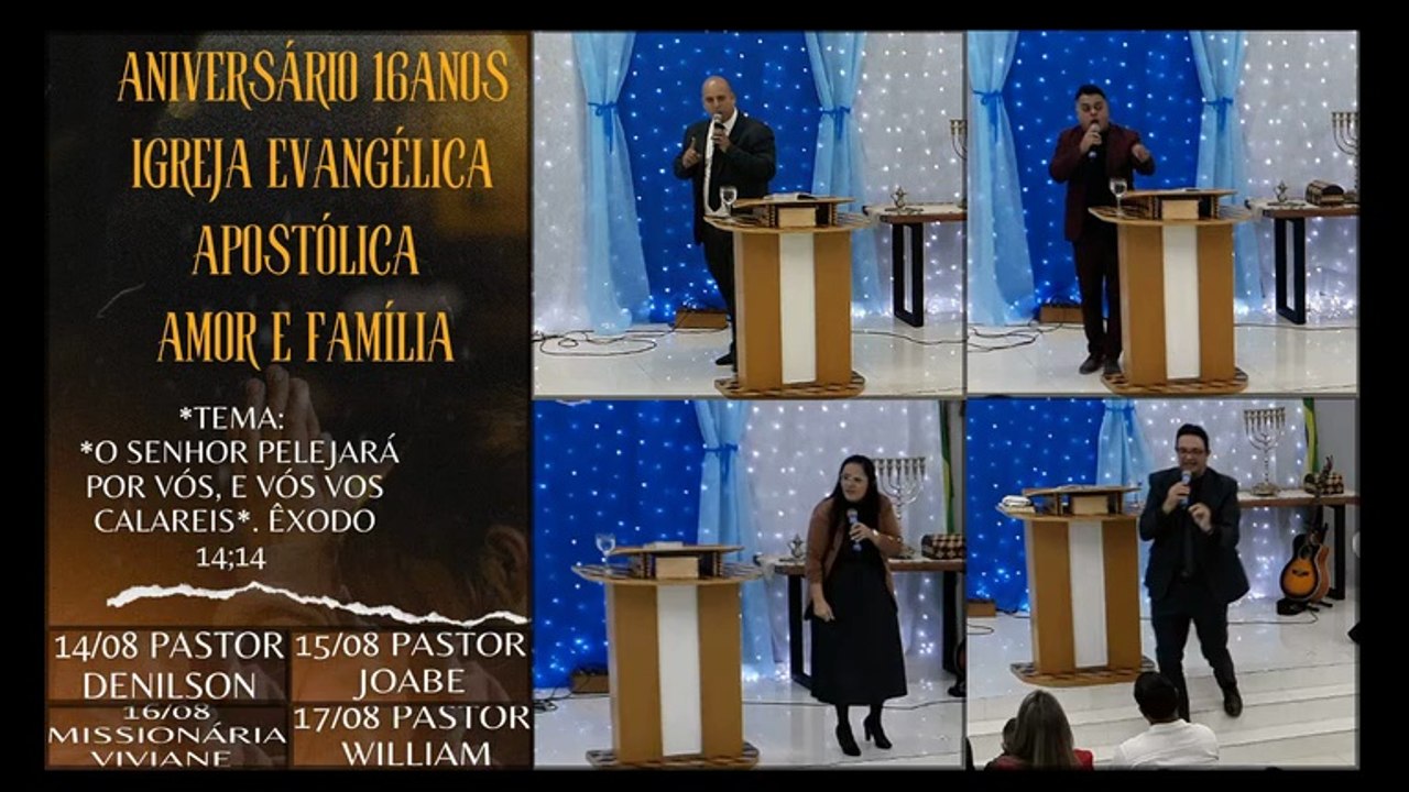 IEAAeF 2025.08.14 NIVER 16 ANOS 1º DIA P1 CULTO