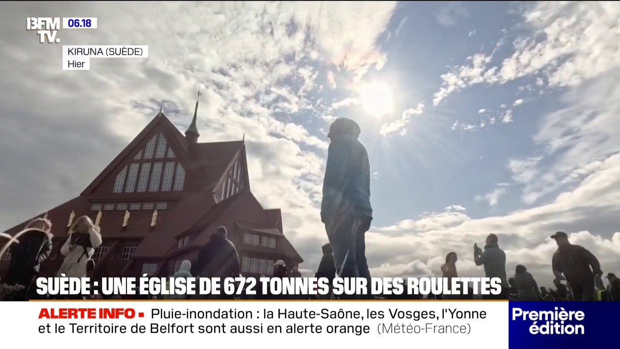Suède: une église historique de 672 tonnes déménage sur des roulettes