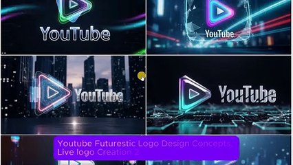 Youtube Futurestic Logo Design Concepts, Live logo