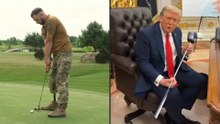 Ukrainischer Kriegsveteran schenkt Trump Golfschläger