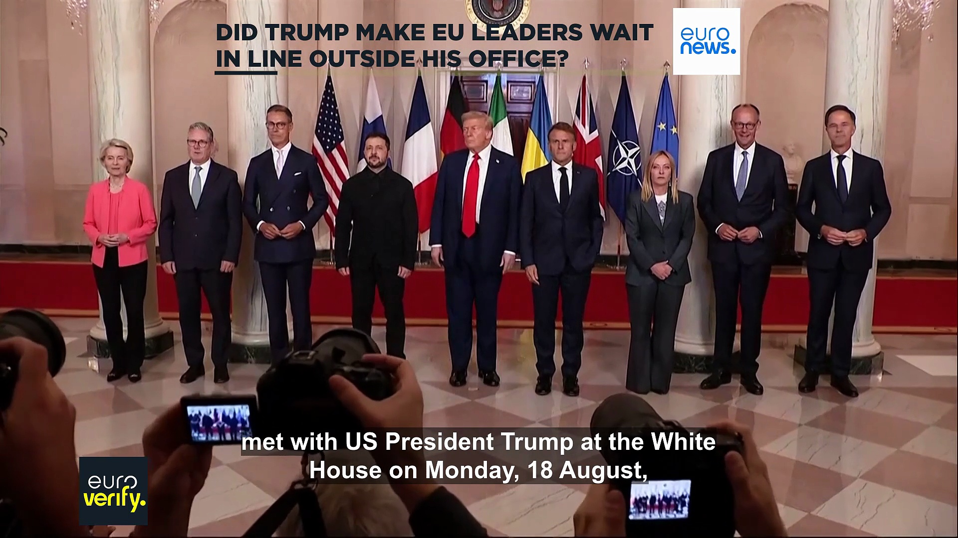 Did Trump make EU leaders wait in line outside his office?