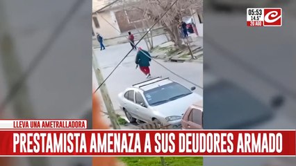 Prestamista fue filmado tras amenazar a sus deudores con una ametralladora