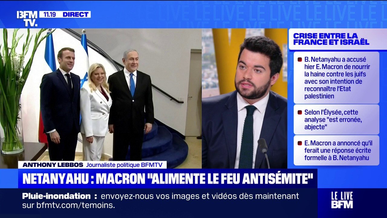 L'Élysée dénonce les propos "erronés et abjects" de Benjamin Netanyahu sur Emmanuel Macron et l'antisémitisme