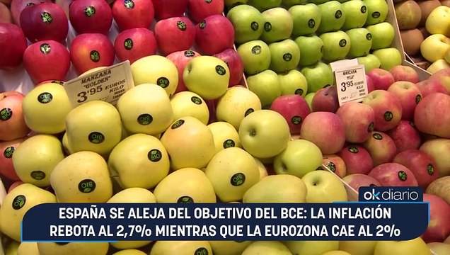 España se aleja del objetivo del BCE: la inflación rebota al 2,7% mientras que la eurozona cae al 2%