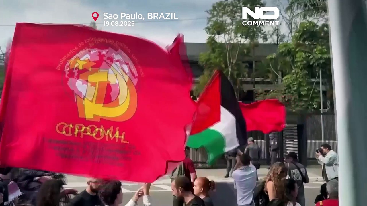 رنگ سرخ روی صورت ترامپ و نتانیاهو؛ معترضان برزیلی از آمریکا به دلیل جنگ غزه و جنگ تجاری انتقاد کردند