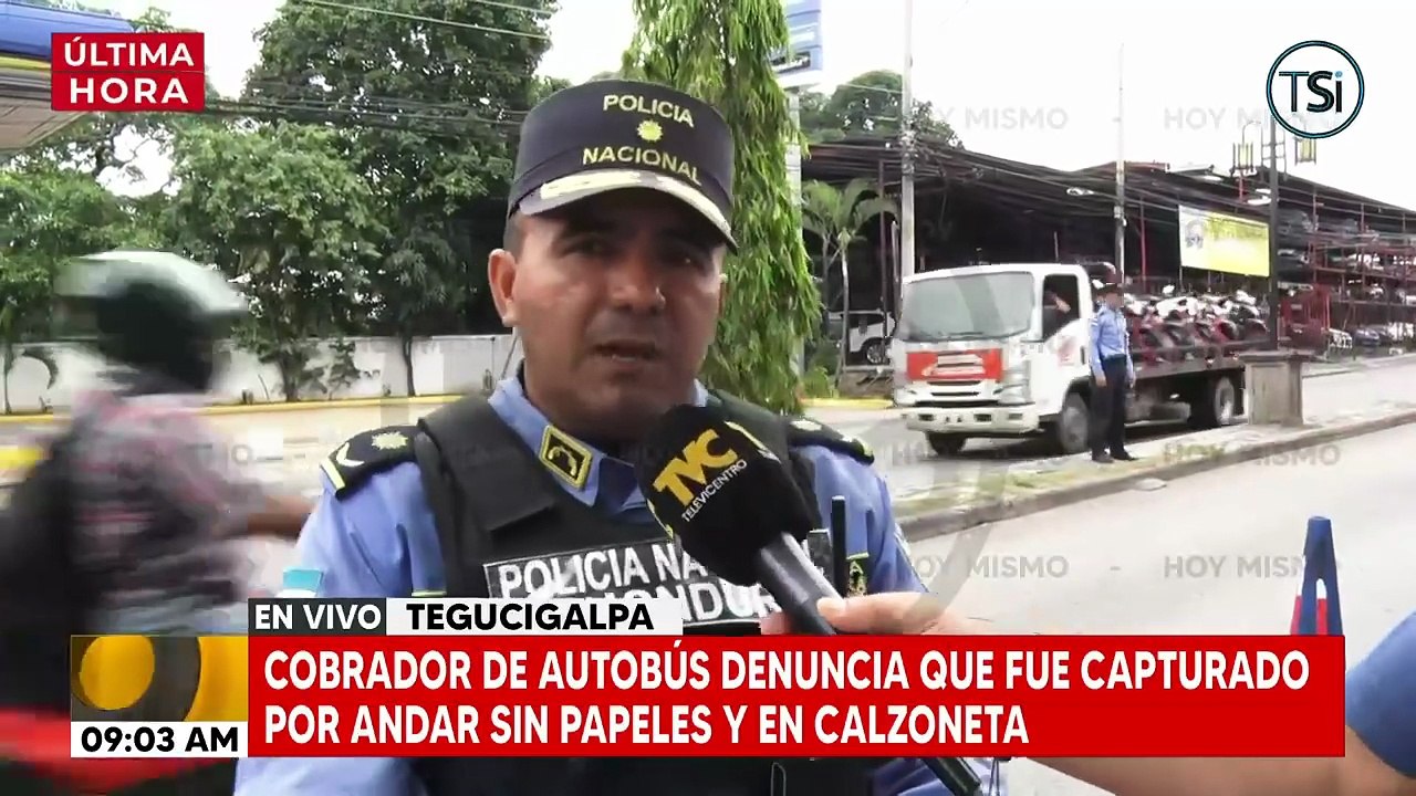 Policía nacional retiene a dos miembros del transporte por vestir calzoneta y falta de documentos