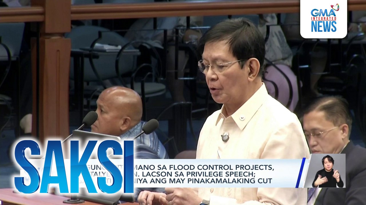 Pangungupit umano sa flood control projects, idinetalye ni Sen. Lacson sa privilege speech; mga pulitiko aniya ang may pinakamalaking cut | Saksi