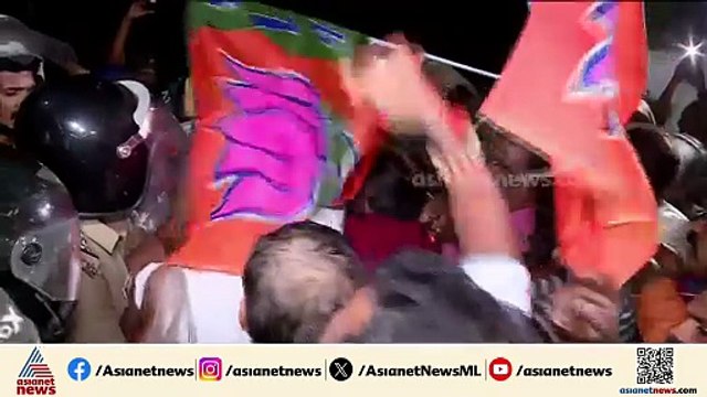 പാലക്കാട് രാഹുൽ മാങ്കൂട്ടത്തിൽ എംഎൽഎയുടെ ഓഫീസിലേക്ക് ബിജെപി പ്രതിഷേധ മാർച്ച്