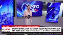 Quaest: 67% defendem negociação do tarifaço entre Brasil e EUA | TEMPO REAL