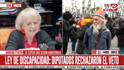 Manifestantes festejaron el rechazo al veto en discapacidad