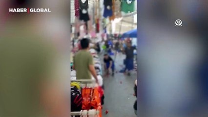 Pazar esnafıyla müşteriler arasında kavga: O anlar kamerada