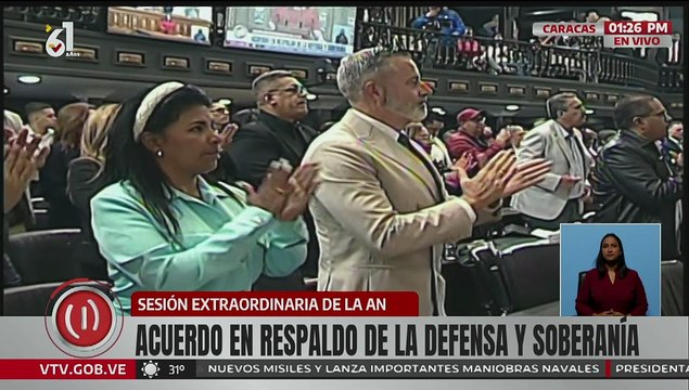 Asamblea Nacional aprueba acuerdo en respaldo y defensa de la soberanía venezolana