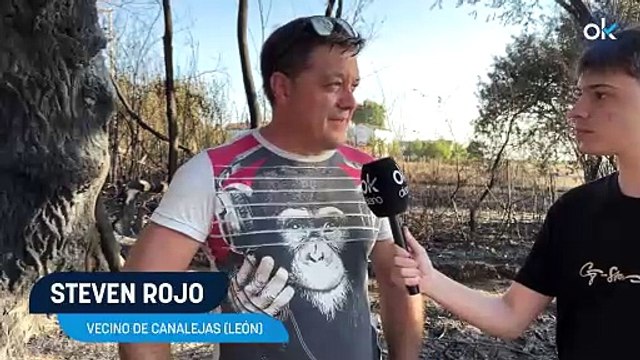 OKDIARIO con vecinos de Canalejas: Empezamos a combatir el fuego nosotros porque los brigadistas estaban en otros incendios