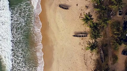 Aerial View of Tranquil Nigerian Beach